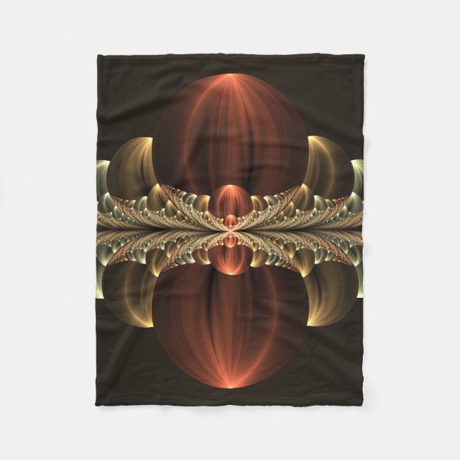 Fantasy Construction Shiny Abstract Fractal Art Fleece Blanket (Front)