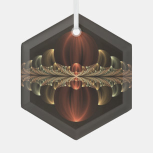Fantasy Construction Shiny Abstract Fractal Art Glass Ornament