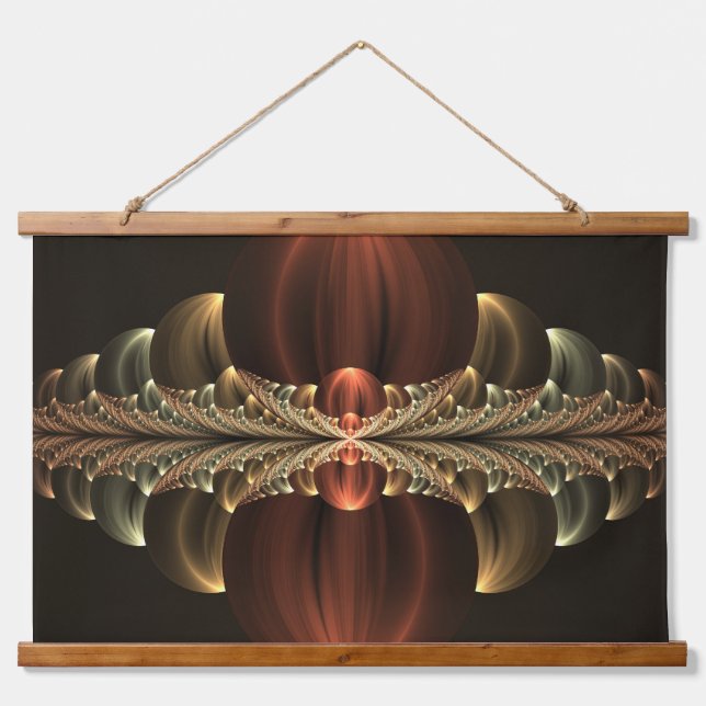 Fantasy Construction Shiny Abstract Fractal Art Hanging Tapestry (Front)