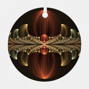 Fantasy Construction Shiny Abstract Fractal Art Metal Ornament