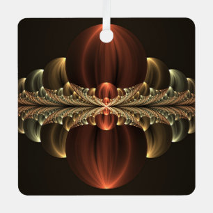 Fantasy Construction Shiny Abstract Fractal Art Metal Ornament