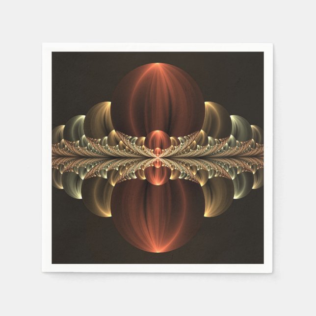 Fantasy Construction Shiny Abstract Fractal Art Napkin (Front)