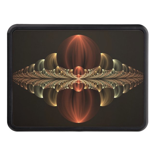 Fantasy Construction Shiny Abstract Fractal Art Trailer Hitch Cover (Front)