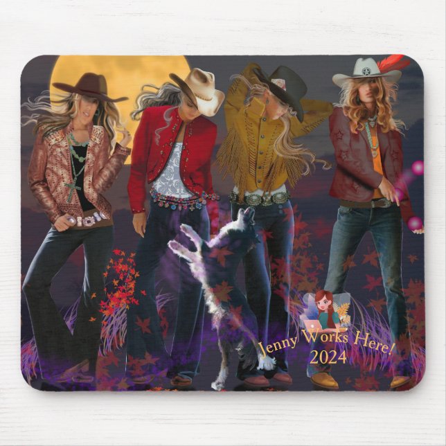 Fantasy Cowgirl, Personalized Logo, Mousepad (Front)