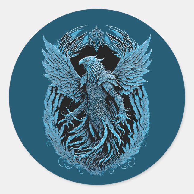 Fantasy Creature | Medieval Eagle Classic Round Sticker (Front)