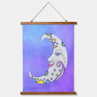 Fantasy Crescent Moon Abstract Colourful Shapes Sk Hanging Tapestry