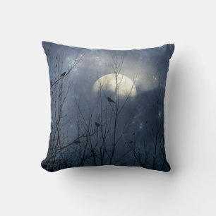 Fantasy Crows Throw Pillow