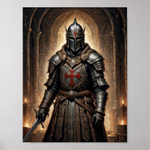 Fantasy Crusade Warrior in secret crypt Poster