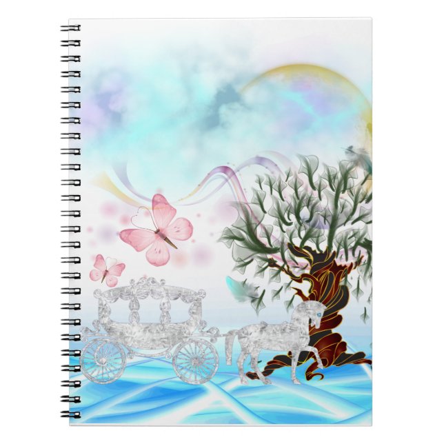 Fantasy Crystal Horse Carriage Notebook (Front)