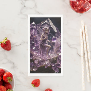Fantasy Crystals Amethyst Fairy Napkin