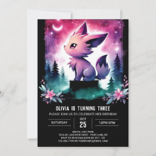 Fantasy Custom Wolf Birthday Invitation
