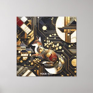 Fantasy Cute Abstract Fox Art Canvas Print