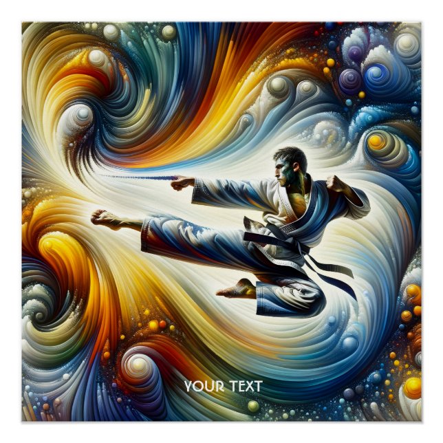 Fantasy Cute Abstract Karate Drawing Poster (Front)