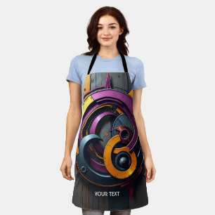 Fantasy Cute Abstract Orange Purple Apron