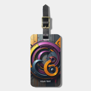 Fantasy Cute  Abstract Orange Purple Luggage Tag