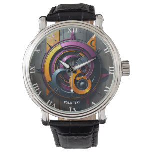 Fantasy Cute  Abstract Orange Purple Watch