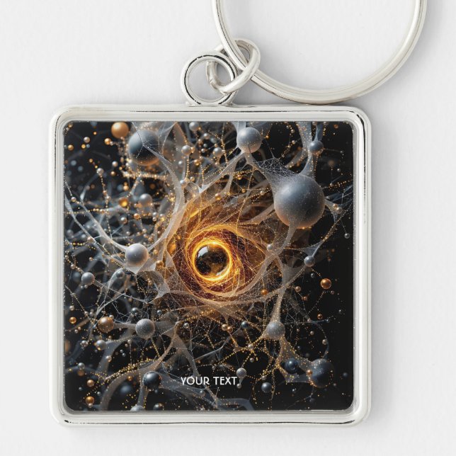 Fantasy Cute Abstract Space Scene Keychain (Front)