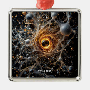 Fantasy Cute Abstract Space Scene Metal Ornament