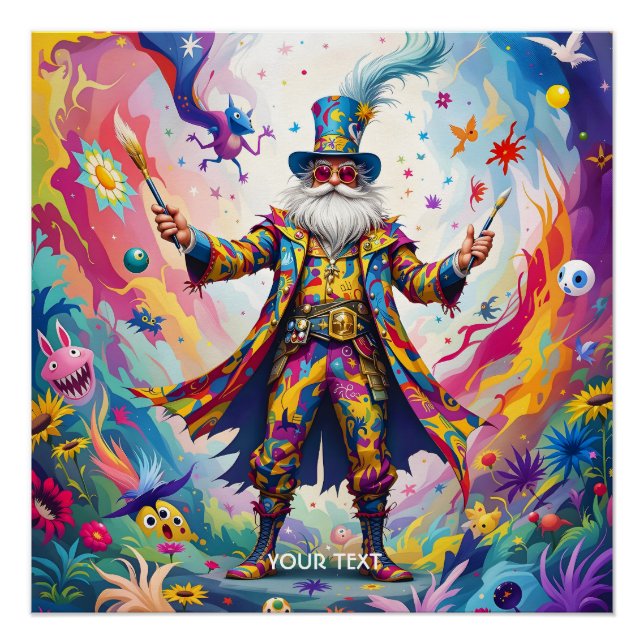 Fantasy Cute Abstract Vibrant Painter Poster (Front)