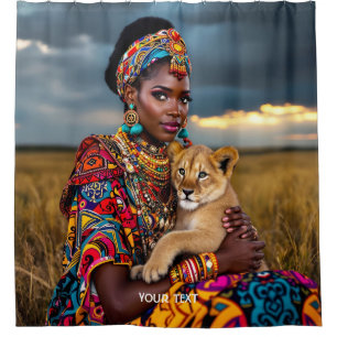 Fantasy Cute African Woman Lion