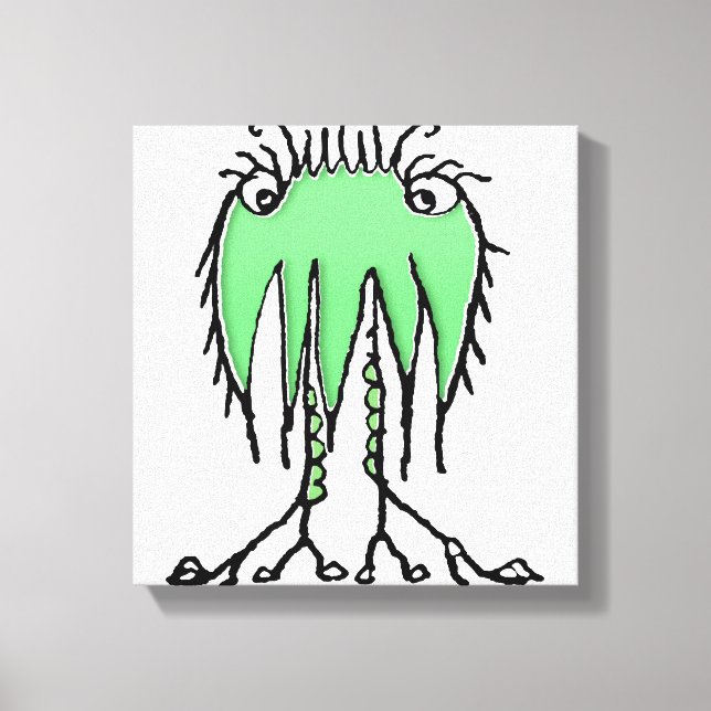 Fantasy cute alien drawing canvas print (Front)