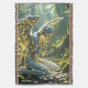 Fantasy Cute Angelic Figure Puzzle Throw Blanket