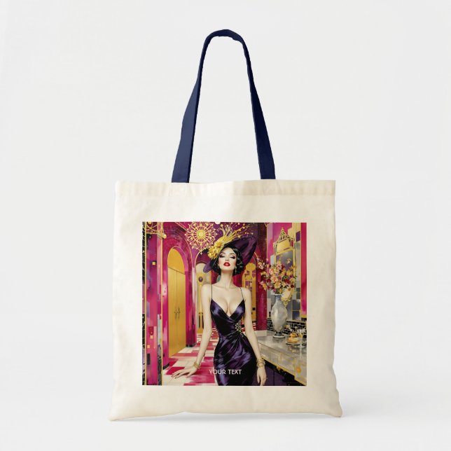Fantasy Cute Art Deco Lady Tote Bag (Front)