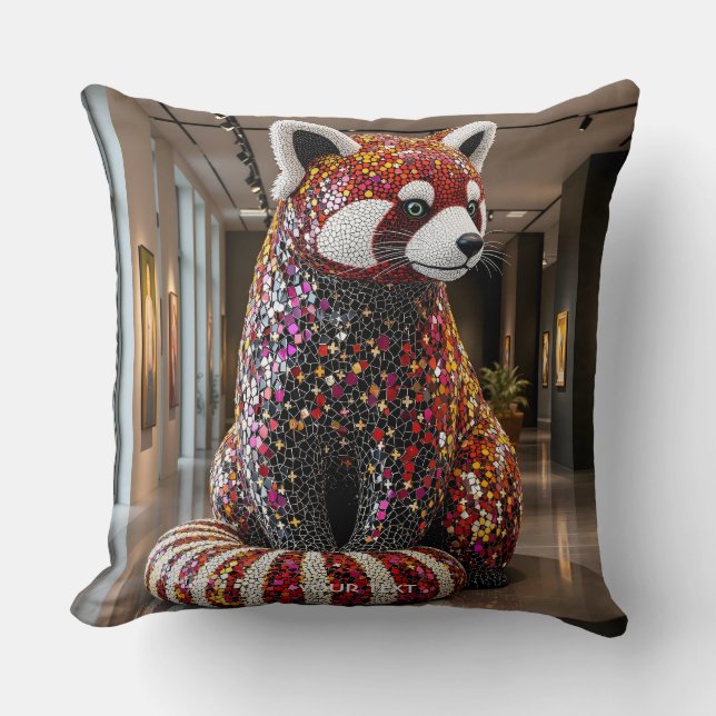 Fantasy Cute Art Deco Panda Throw Pillow (Front)