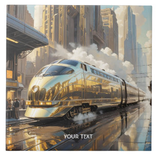 Fantasy Cute Art Deco Train Tile