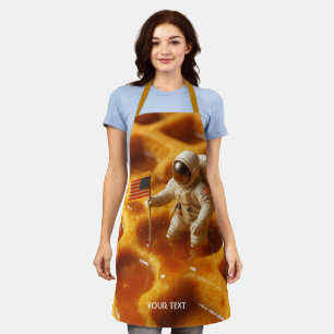 Fantasy Cute Astronaut On Maple Apron