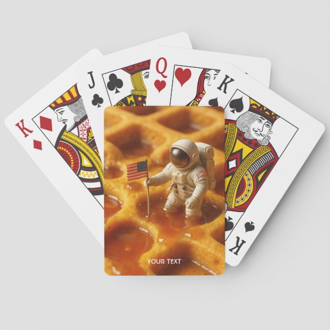Fantasy Cute Astronaut On Maple Playing Cards (Back)