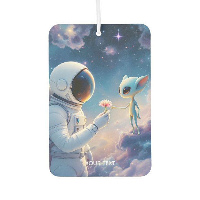 Fantasy Cute Astronaut Space Flower Air Freshener (Front)