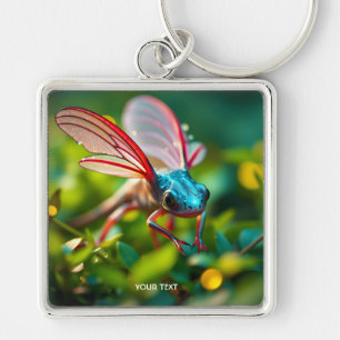 Fantasy Cute Axolotl With Wings Keychain