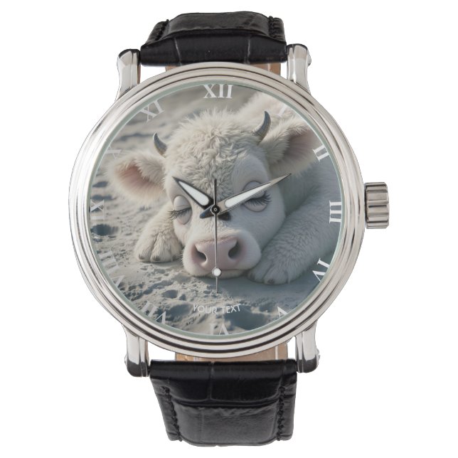 Fantasy Cute  Baby Cow Sleeping Watch (Front)
