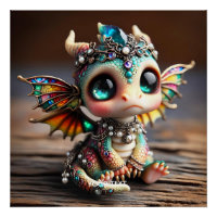 Fantasy Cute Baby Dragon Glass