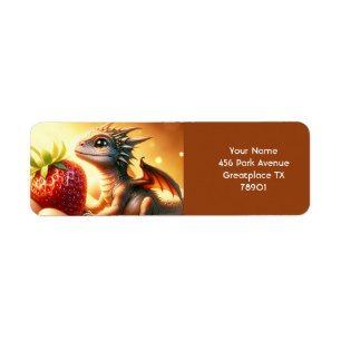 Fantasy Cute Baby Dragon Strawberry