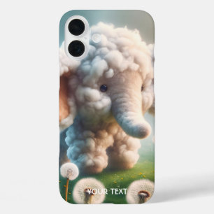 Fantasy Cute Baby Elephant Flowers iPhone 16 Plus Case