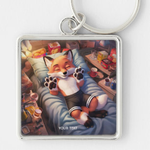 Fantasy Cute Baby Fox Sleeping Keychain