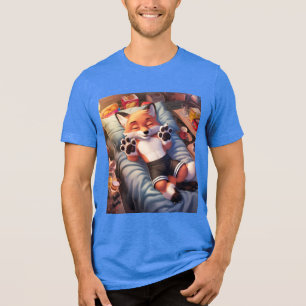 Fantasy Cute Baby Fox Sleeping Tri-Blend Shirt