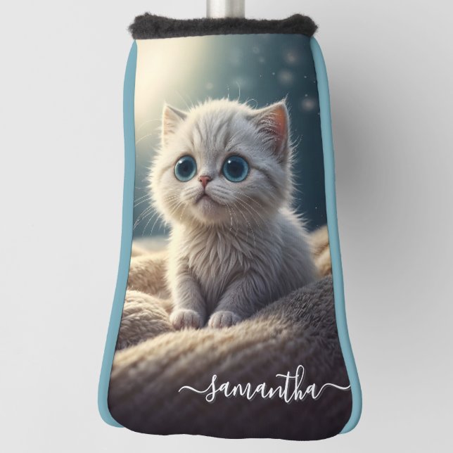 Fantasy Cute Baby Kitty Cat Lover's Personalized Golf Head Cover (Rotate 90)
