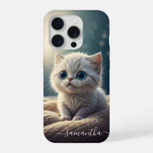 Fantasy Cute Baby Kitty Cat Lover's Personalized iPhone 15 Pro Case