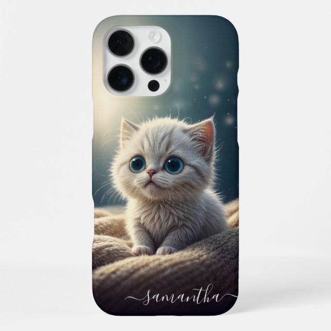 Fantasy Cute Baby Kitty Cat Lover's Personalized iPhone Case (Back)