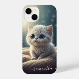 Fantasy Cute Baby Kitty Cat Lover's Personalized iPhone 14 Case