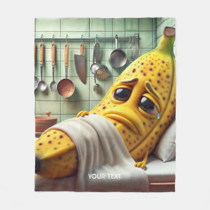 Fantasy Cute Bad Feeling Banana Fleece Blanket