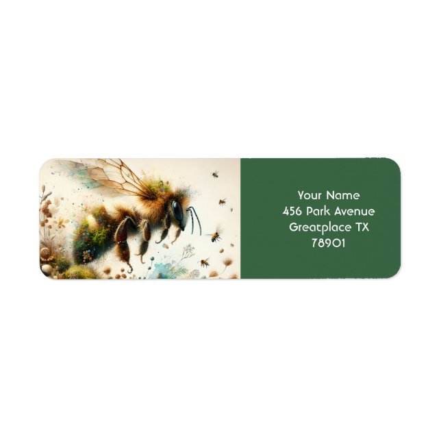 Fantasy Cute Bee Watercolor Flowers (Front)