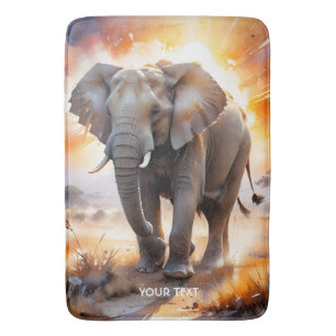 Fantasy Cute Big Elephant Savanna Bath Mat