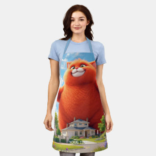 Fantasy Cute Big Orange Cat Apron