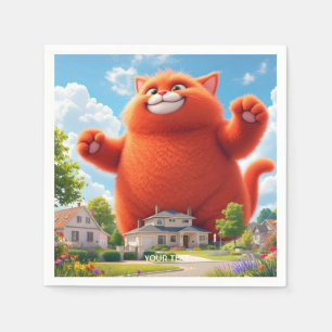 Fantasy Cute Big Orange Cat Napkin