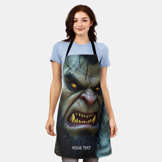 Fantasy Cute Big Strong Warrior Apron (Worn)