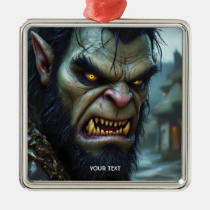 Fantasy Cute Big Strong Warrior Metal Ornament
